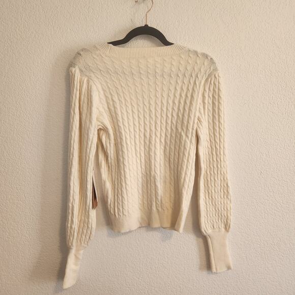 Cyrus Women's Size Small Long Sleeve‎ Knit Cream Sweater NWT - Picture 4 of 5